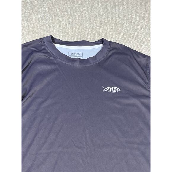 AFTCO Youth XL Gray Long Sleeve Pullover Fishing Performance Graphic Shirt UPF - Picture 8 of 8